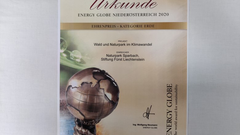 Energy Globe Award 2020, © Naturpark Sparbach/Käfer