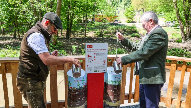 Station Wasserspeicherung im Boden, © Naturpark Sparbach/Norbert Novak