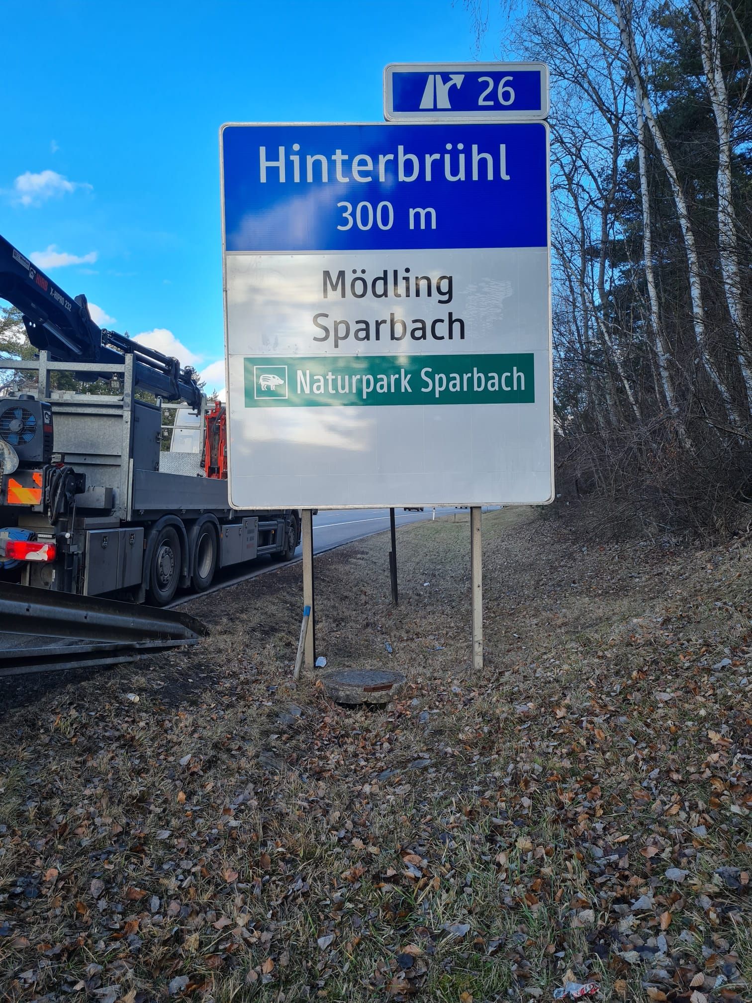 Ankündigungstafel 2 auf der A 21