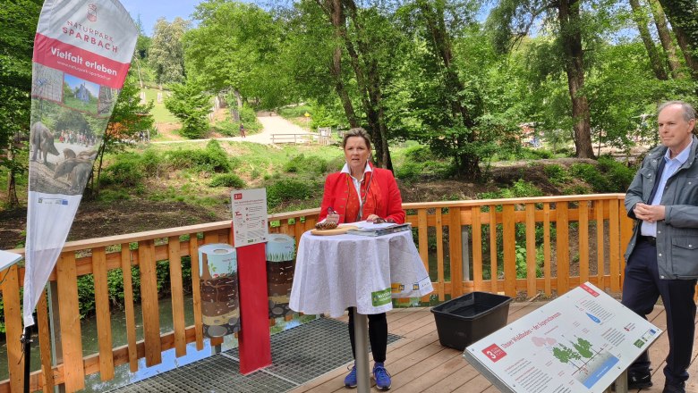 Pressekonferenz mit Frau LR Rosenkranz, © Naturpark Sparbach